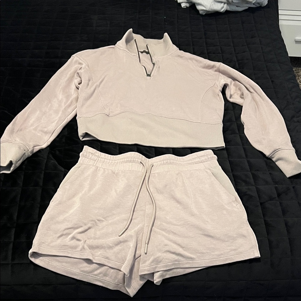 Danskin Tan Zip-Up Hoodie Set